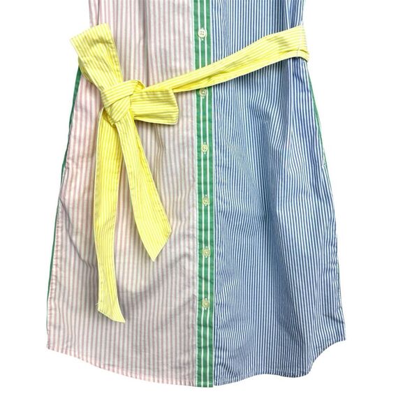 J. Crew Womens Rainbow Stripe Shirt Dress Size 0 Sleeveless Button Up Preppy - Picture 3 of 8